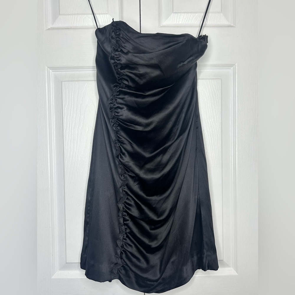 Express Black Asymmetrical Ruched One Shoulder Dress